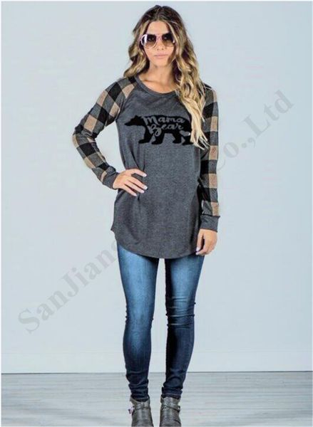 2020 women outfits t-shirt mama bear print pullover hoodie plaid patchwork long sleevess loose sweatshirts round neck casual shirt a120505, Black
2020 women outfits t-shirt mama bear print pullover hoodie plaid patchwork long sleevess loose sweatshirts round neck casual shirt a120505, Black
