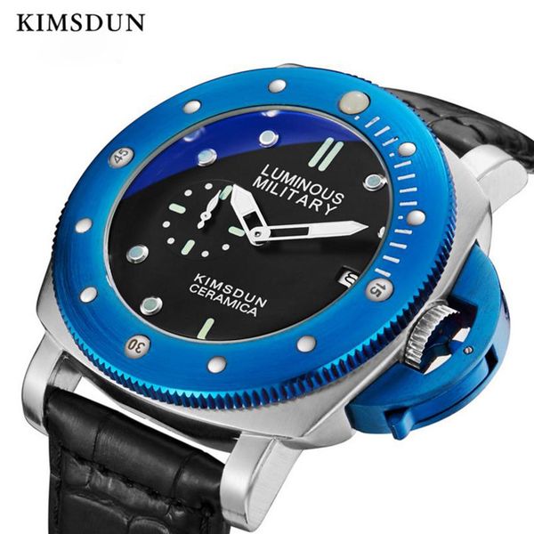 

kimsdun fashion men quartz watch leather strap analog casual men watch waterproof lumionus hand sport wristwatch, Slivery;brown