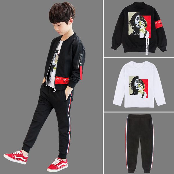 children's clothing boys autumn set 2020 new teens korean boys clothes spring and autumn cardigan jacket + t-shirt + pants 3pcs, White
children's clothing boys autumn set 2020 new teens korean boys clothes spring and autumn cardigan jacket + t-shirt + pants 3pcs, White