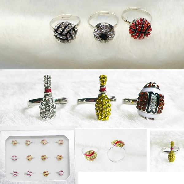 new sports ring basketball volleyball rings bling bowls baseball softball ring rhinestone crystal bling sports girls, Golden;silver
new sports ring basketball volleyball rings bling bowls baseball softball ring rhinestone crystal bling sports girls, Golden;silver