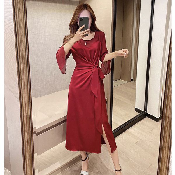 fashion new design women red black dress summer empire waist 3/4 sleeves casual dress office female mid-calf sashes, Black;gray
fashion new design women red black dress summer empire waist 3/4 sleeves casual dress office female mid-calf sashes, Black;gray