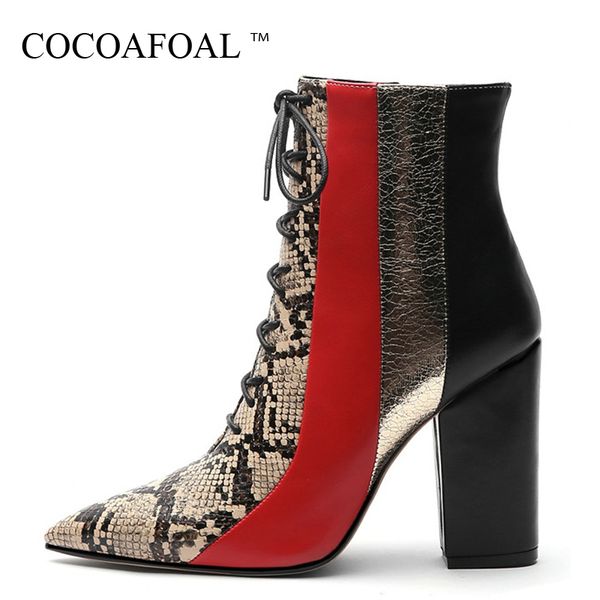 cocoafoal winter vrouwen hoge hakken enkellars snakeskin patroon laarzen vrouw schoenen wees teen slytherin, Black
cocoafoal winter vrouwen hoge hakken enkellars snakeskin patroon laarzen vrouw schoenen wees teen slytherin, Black