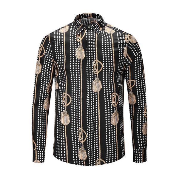 true reveler nightclub shirts design men long sleeve classic black white blouse fashion black gold polka dot print shirt, White;black
true reveler nightclub shirts design men long sleeve classic black white blouse fashion black gold polka dot print shirt, White;black