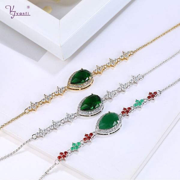 kfvanfi green crystal red green white stone bracelet zirconia water drop chain bracelet, Black
kfvanfi green crystal red green white stone bracelet zirconia water drop chain bracelet, Black