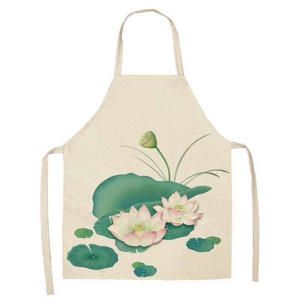 1 pcs lotus flower pattern kitchen aprons for woman cotton linen sleeveless apron dinner bbq party cooking baking accessories 
1 pcs lotus flower pattern kitchen aprons for woman cotton linen sleeveless apron dinner bbq party cooking baking accessories