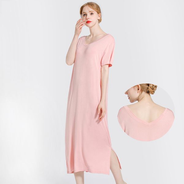 women's sleepwear 2021 long v-neck modal nightgown summer thin section short sleeve large size slimming-outer wear simple home, Black;red
women's sleepwear 2021 long v-neck modal nightgown summer thin section short sleeve large size slimming-outer wear simple home, Black;red