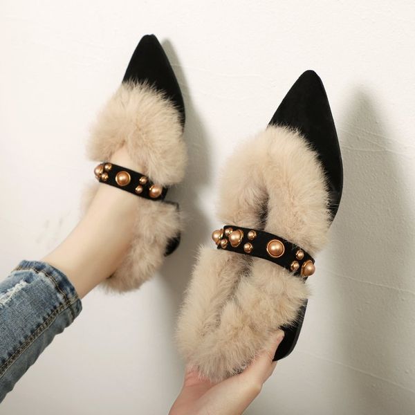shoes female 2019 autumn and winter new women's shoes shallow mouth real hair side with non-slip warm tip fashion women's boots, Black
shoes female 2019 autumn and winter new women's shoes shallow mouth real hair side with non-slip warm tip fashion women's boots, Black