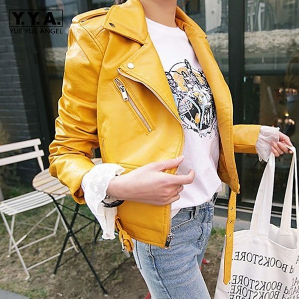 korean moto biker slim womens faux leather jackets long sleeve lapel sashes fashion big size pu leather short coats streetwear, Black
korean moto biker slim womens faux leather jackets long sleeve lapel sashes fashion big size pu leather short coats streetwear, Black