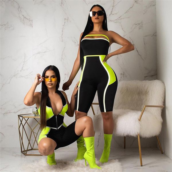 low cut reflective stripes playsuits sleeveless patchwork zipper fly contrast color jumpsuits slim bodycon bodysuits, Black;white
low cut reflective stripes playsuits sleeveless patchwork zipper fly contrast color jumpsuits slim bodycon bodysuits, Black;white