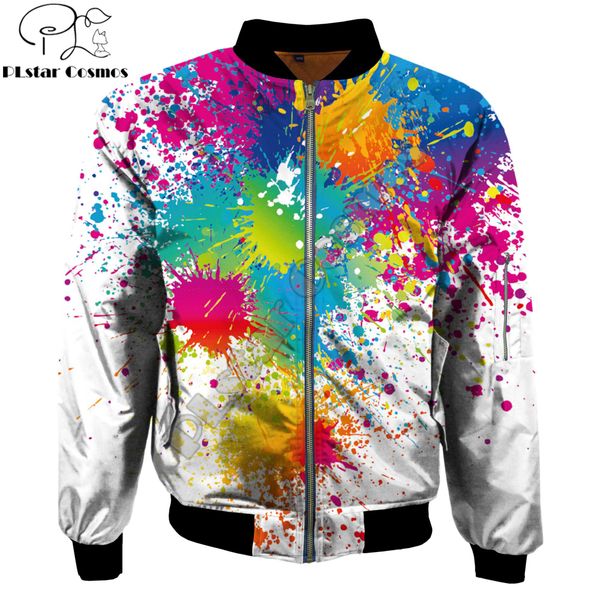 2019 fashion men's bomber jackets rainbow paint splatter pattern printed 3d zipper long sleeve pullover streetwear, Black;brown
2019 fashion men's bomber jackets rainbow paint splatter pattern printed 3d zipper long sleeve pullover streetwear, Black;brown