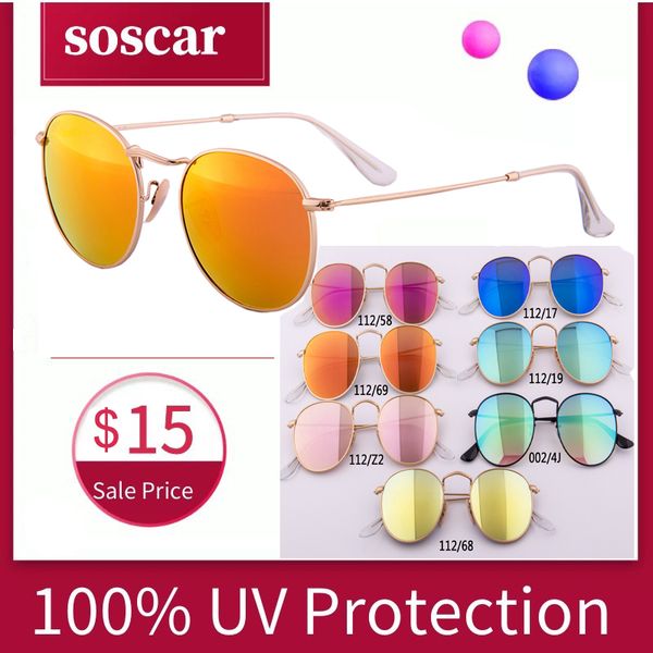 round metal sunglasses retro style sunglasses for men women soscar brand designer sunglasses flash mirror lenses 50mm with leather box, White;black
round metal sunglasses retro style sunglasses for men women soscar brand designer sunglasses flash mirror lenses 50mm with leather box, White;black