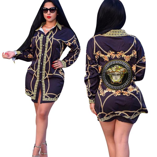 2019 summer new style, fashionable african style, gold chain print, long sleeve, shirt collar, dress, Red
2019 summer new style, fashionable african style, gold chain print, long sleeve, shirt collar, dress, Red