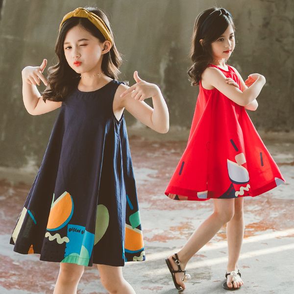 children dress kids new summer sleeveless clothes girls cartoon print princess knee-length dress kids clothing for party dresses, Red;yellow
children dress kids new summer sleeveless clothes girls cartoon print princess knee-length dress kids clothing for party dresses, Red;yellow