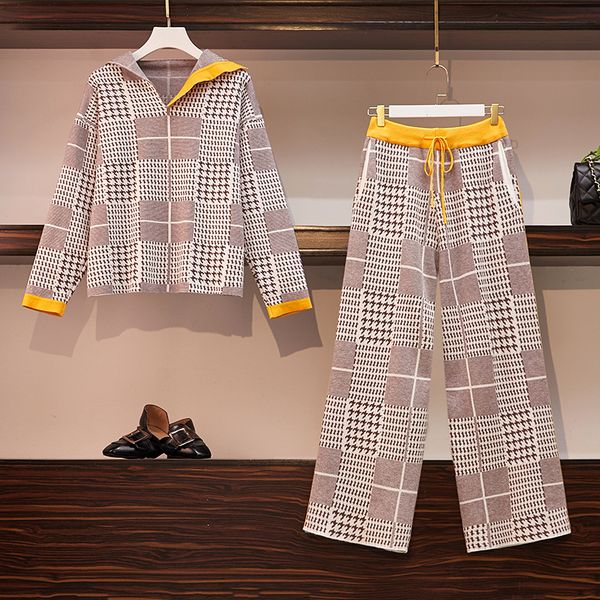 verhellen large size l-4xl women suit track costume 2 piece sets 2019 autumn winter women knitted sweater + pant suits tracksuit, White
verhellen large size l-4xl women suit track costume 2 piece sets 2019 autumn winter women knitted sweater + pant suits tracksuit, White