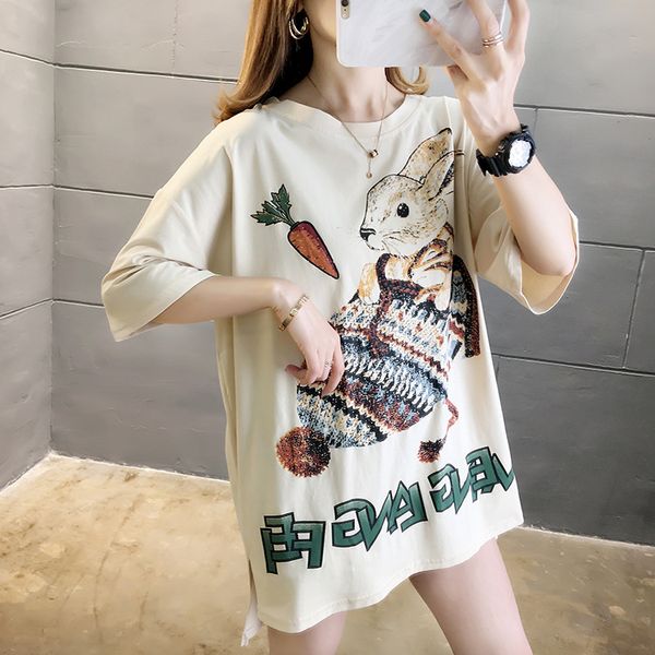 brand womens summer t shirt with cartoon printed fashion designer t shirts cute women tees 3 colors  fits all clothing, White 
brand womens summer t shirt with cartoon printed fashion designer t shirts cute women tees 3 colors  fits all clothing, White