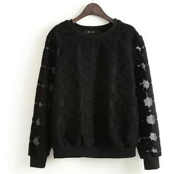 round neck hedging sweatshirt women lace hollow out female hoodies all -match bottoming sudaderas s ~xl moletom feminina slim, Black
round neck hedging sweatshirt women lace hollow out female hoodies all -match bottoming sudaderas s ~xl moletom feminina slim, Black