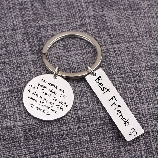 engraved pendant keychain for friends key ring you make me laugh when i don`t want to smile jewelry bag car key tag sister, Silver
engraved pendant keychain for friends key ring you make me laugh when i don`t want to smile jewelry bag car key tag sister, Silver
