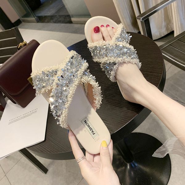 slippers ladies flat open toe sandals glitter sequin cross strap home outdoor beach shoes zapatos mujer, Black
slippers ladies flat open toe sandals glitter sequin cross strap home outdoor beach shoes zapatos mujer, Black