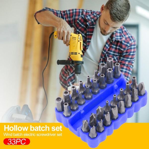

33pcs/set hollow electric drill screwdrivers wrench bits portable magnetic super hardness high torque for repair hand tools