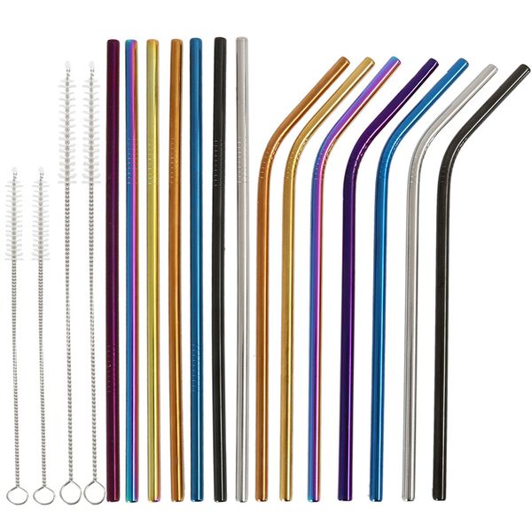14 pcs stainless steel straw reusable colorful metal drinking straws with cleaner brush for home party barware bar accessories
14 pcs stainless steel straw reusable colorful metal drinking straws with cleaner brush for home party barware bar accessories