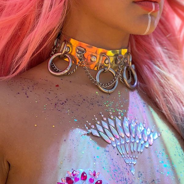 2019 fashion pvc clear laser punk choker necklace women harajuku collar rivet chain spikes torques party club chokers necklace, Silver
2019 fashion pvc clear laser punk choker necklace women harajuku collar rivet chain spikes torques party club chokers necklace, Silver