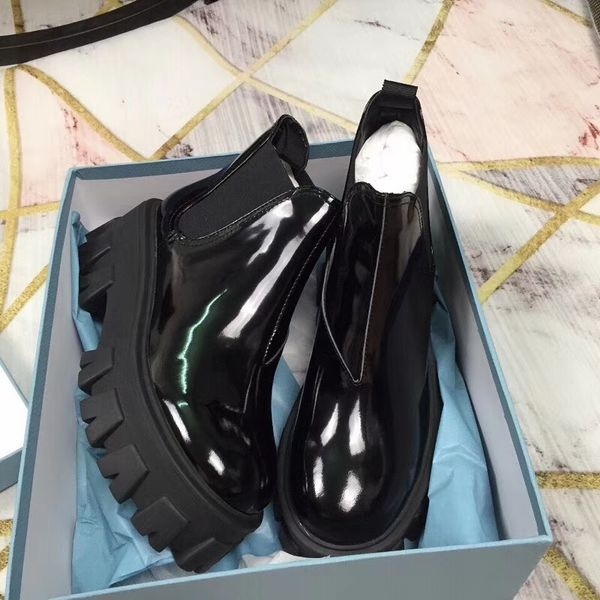 k shiny patent real leather flat platform lug rubber sole pull on round toe booties ankle boots, Black
k shiny patent real leather flat platform lug rubber sole pull on round toe booties ankle boots, Black