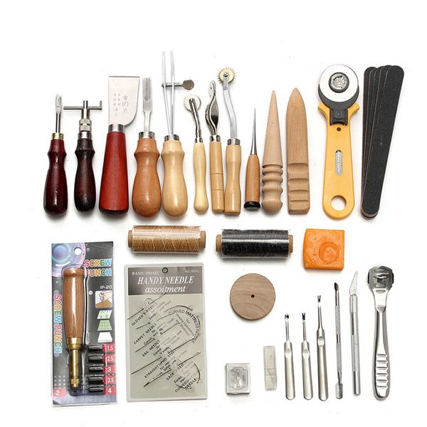 37pcs leather craft tool leather sewing tools kit diy hand stitching tools for sewing canvas, Black
37pcs leather craft tool leather sewing tools kit diy hand stitching tools for sewing canvas, Black
