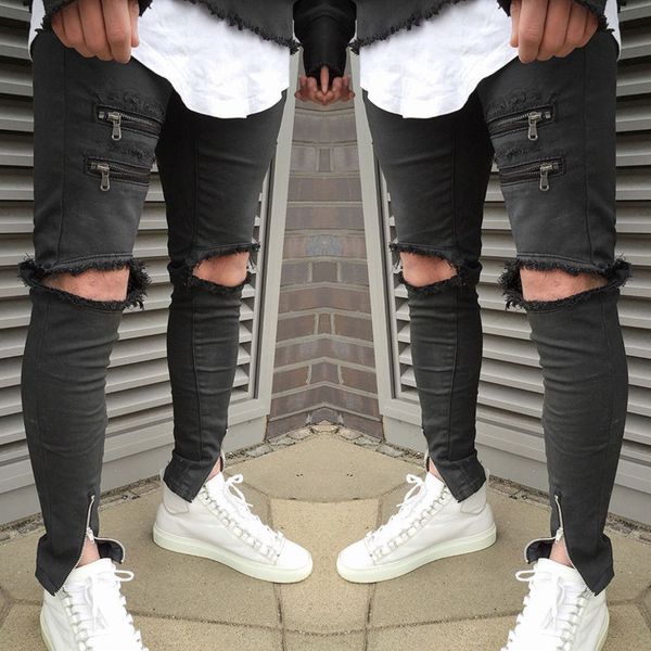 men stylish ripped jeans pants biker hole skinny slim straight denim trousers, Blue
men stylish ripped jeans pants biker hole skinny slim straight denim trousers, Blue
