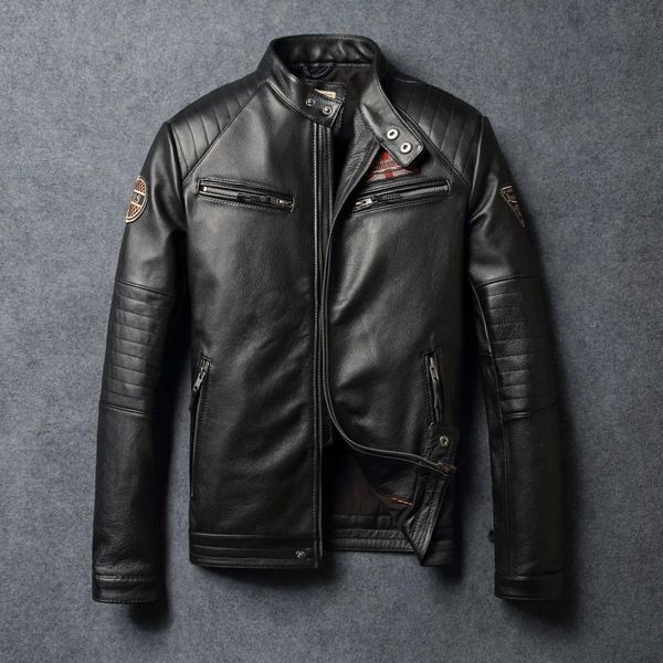 2019 rop shipping 2019 men black embroidery genuine leather coats motorcycle jacket real head layer cowhide 4xl new clothing
2019 rop shipping 2019 men black embroidery genuine leather coats motorcycle jacket real head layer cowhide 4xl new clothing