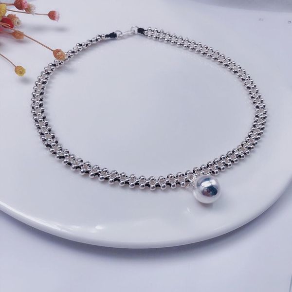 s990 silver beads neck chain three rows of pendant light moisture simple anti allergy auspicious transfer bead neck ornaments, Golden;silver
s990 silver beads neck chain three rows of pendant light moisture simple anti allergy auspicious transfer bead neck ornaments, Golden;silver