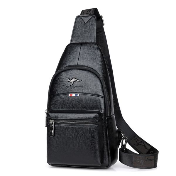 2019 new men's bag business fashion men chest pu leather waterproof bags shoulder messenger bags casual men travel bag