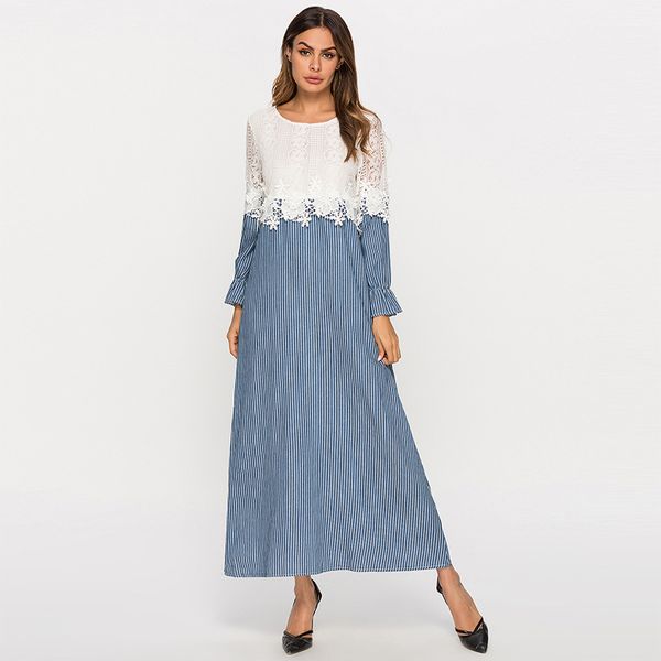 muslim suit-dress arab longuette lace split joint stripe long sleeve dress you, Red
muslim suit-dress arab longuette lace split joint stripe long sleeve dress you, Red