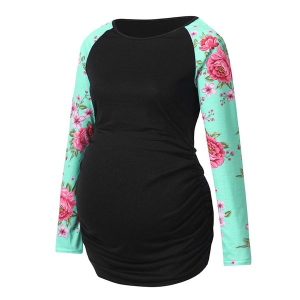 women's pregnancy long sleeve floral splicing t-shirt maternity clothes pregnant breastfeeding maternity ropa d4, White
women's pregnancy long sleeve floral splicing t-shirt maternity clothes pregnant breastfeeding maternity ropa d4, White