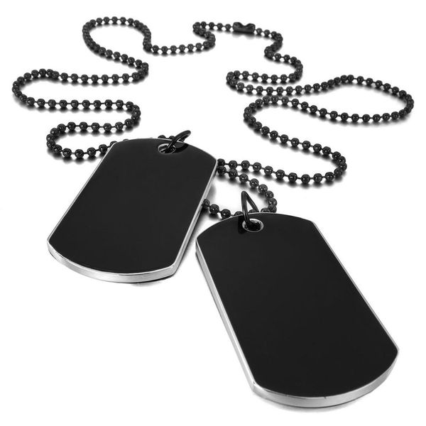 2 pcs alloy pendant necklace pendant black army style name double dog tag plate biker chain necklace 27 inch man, Silver
2 pcs alloy pendant necklace pendant black army style name double dog tag plate biker chain necklace 27 inch man, Silver