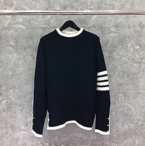 2020 fashion tb thom brand sweaters men slim o-neck pullovers clothing striped wool cotton thick winter casual coat, White;black
2020 fashion tb thom brand sweaters men slim o-neck pullovers clothing striped wool cotton thick winter casual coat, White;black