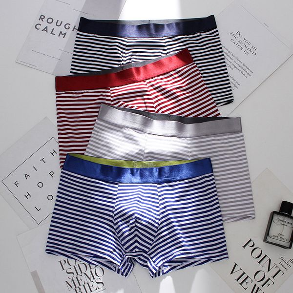 2019 new cotton striped abdomen waist male boxers underwear men's breathable boxer shorts, Black;white
2019 new cotton striped abdomen waist male boxers underwear men's breathable boxer shorts, Black;white