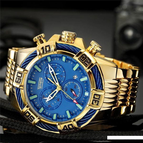 golden wristwatch big dial men's quartz watches sport male watch, Slivery;brown
golden wristwatch big dial men's quartz watches sport male watch, Slivery;brown