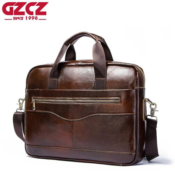 gzcz 100% genuine leather men handbag briefcase business leather shoulder messenger bags office sling tote
gzcz 100% genuine leather men handbag briefcase business leather shoulder messenger bags office sling tote