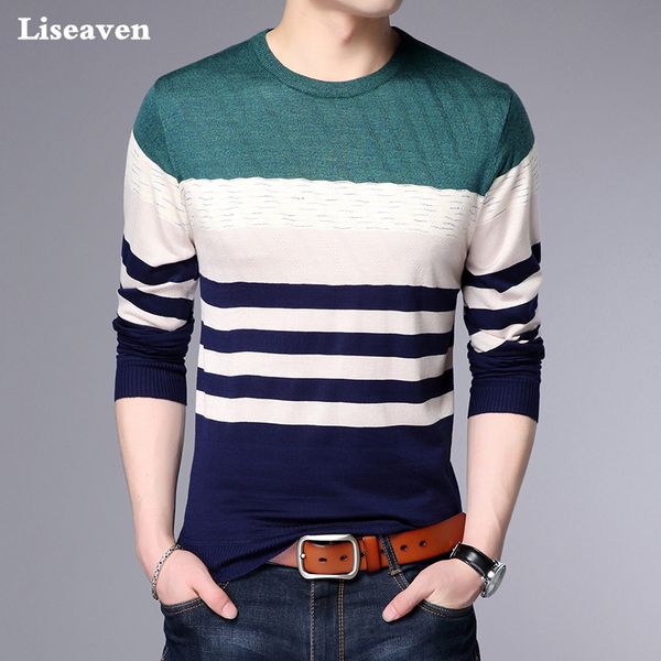 liseaven sweaters men's clothing striped pullovers o-neck men male sweater, White;black
liseaven sweaters men's clothing striped pullovers o-neck men male sweater, White;black