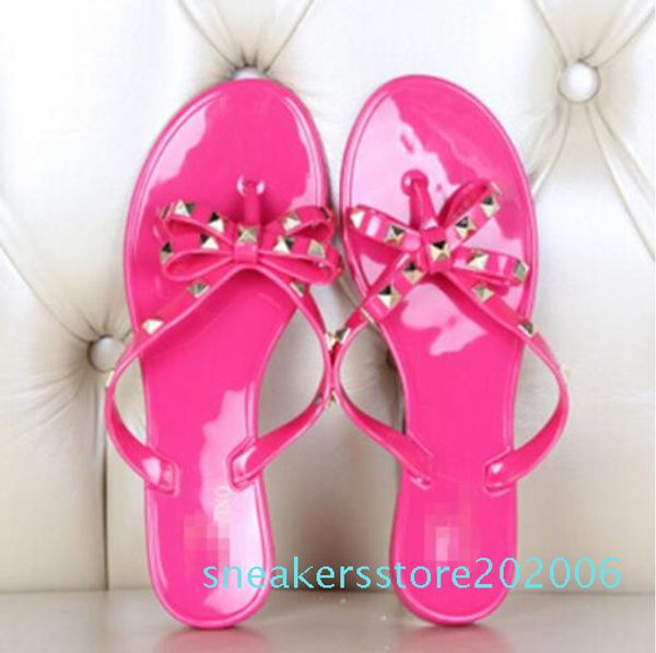new summer women flip flops slippers flat sandals bow rivet fashion pvc crystal beach shoes s6, Black
new summer women flip flops slippers flat sandals bow rivet fashion pvc crystal beach shoes s6, Black