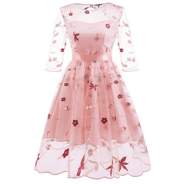 women's clothes 2018 new fashion round-neck dress vintage lace embroidered dress ladies christmas, Black;gray
women's clothes 2018 new fashion round-neck dress vintage lace embroidered dress ladies christmas, Black;gray