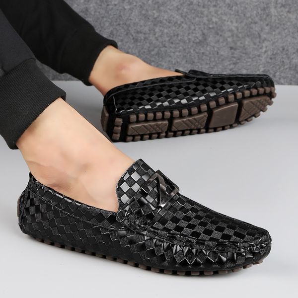 brand men's luxury shoes designer leather comfortable loafers casual leather authentic elegant loafers summer, Black
brand men's luxury shoes designer leather comfortable loafers casual leather authentic elegant loafers summer, Black