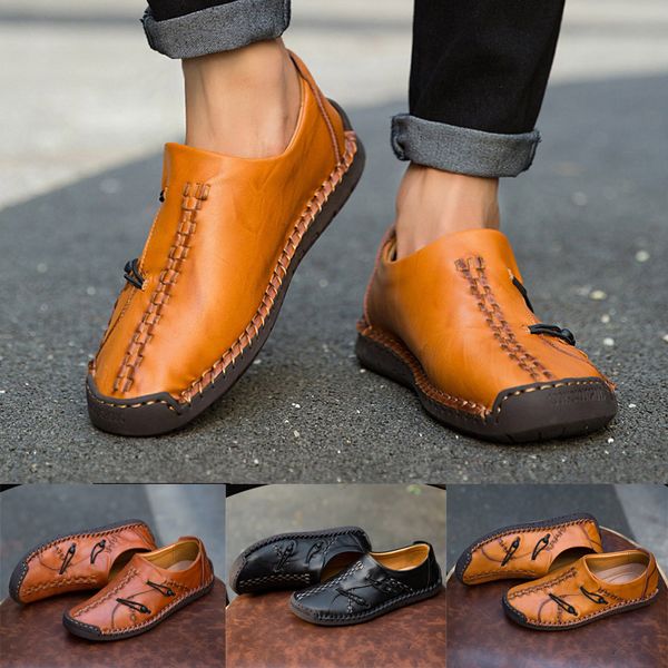 man casual shoes summer men solid color round toe sewing flat heel shallow mouth leather shoes casual men dropshipping, Black
man casual shoes summer men solid color round toe sewing flat heel shallow mouth leather shoes casual men dropshipping, Black