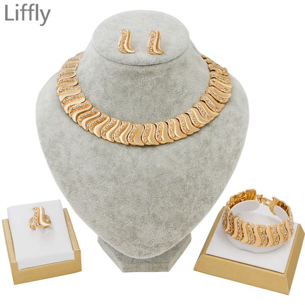 liffly women dubai gold jewelry sets fashion necklace bracelet ring earrings african bridal wedding bridesmaid jewelry set, Silver
liffly women dubai gold jewelry sets fashion necklace bracelet ring earrings african bridal wedding bridesmaid jewelry set, Silver