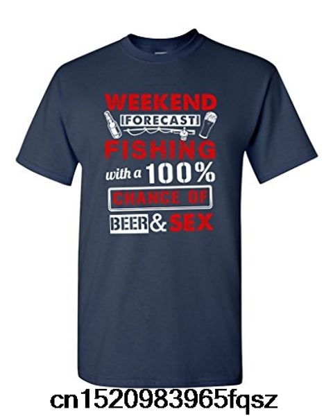 men's fashion weekend forecast fishinger with chance beer funny t-shirt tee men t shirt round collar, White;black
men's fashion weekend forecast fishinger with chance beer funny t-shirt tee men t shirt round collar, White;black