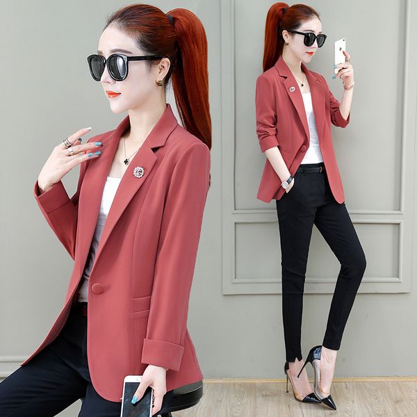 women's single coat 2019 autumn new casual fashion temperament solid color single buckle small suit women's shirt, White;black
women's single coat 2019 autumn new casual fashion temperament solid color single buckle small suit women's shirt, White;black