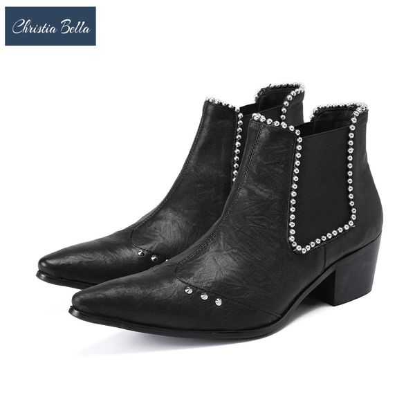 christia bella winter crystal men shoes genuine leather boots new fashion pointed toe boots plus size ankle, Black
christia bella winter crystal men shoes genuine leather boots new fashion pointed toe boots plus size ankle, Black