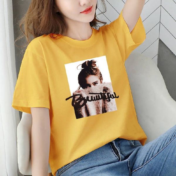 95 cotton short-sleeved 2020 t-shirt shoes t-shirt women's printed loose all-match ins stylish large size top, White
95 cotton short-sleeved 2020 t-shirt shoes t-shirt women's printed loose all-match ins stylish large size top, White