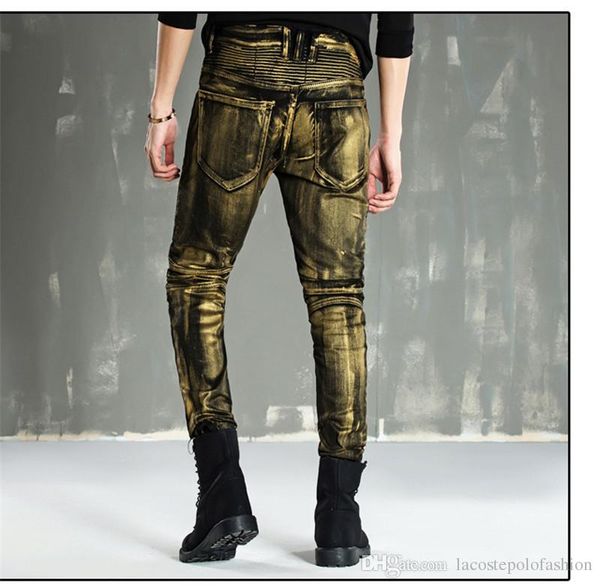 mens designer jeans fashion light metallic luster skinny pencil pants zipper fly vintage hemme coated jeans, Blue
mens designer jeans fashion light metallic luster skinny pencil pants zipper fly vintage hemme coated jeans, Blue