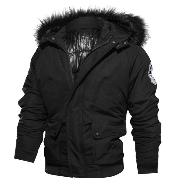 fashion-mens winter hooded down coat parkas casual windbreaker male thick fur collar short length jacket designer, Black
fashion-mens winter hooded down coat parkas casual windbreaker male thick fur collar short length jacket designer, Black